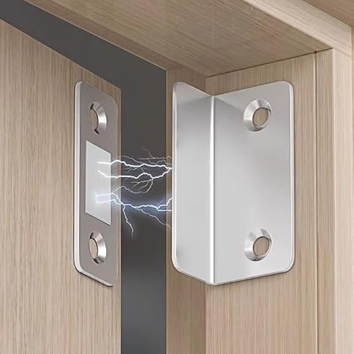 2 Pair Cabinet Magnetic Catch, Door Magnetic Catch, Invisible Strong Adhesion, Drill-Free Mount, Ideal for Cabinets, Wardrobes, Sliding Doors - Home Improvement Hardware
