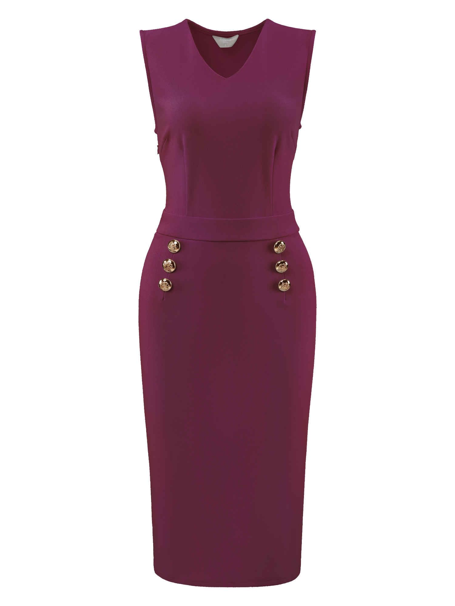 Womens V Neck Sleeveless Pencil Dress Summer Work Office Bodycon Knee Length Dresses