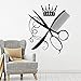 Produktbild Wandaufkleber Haarschnitt Wandtattoo Kamm Schere Krone Friseur Schönheitssalon Innendekoration Vinyl Fensteraufkleber Frisur Design Wandbild 42x49cm