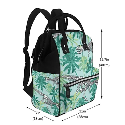 Sac à dos ordinateur portable dinosaure tropical au design multicolore unique