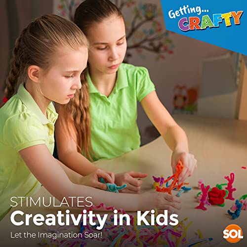 SOL 120pk Long Pipe Cleaners 30cm in Assorted Colours - Flexible Pipecleaners Chenille Stems for DIY Arts & Crafts - Soft and Bendable - Ideal for Kids' Creative Projects, School, and Playtime Fun