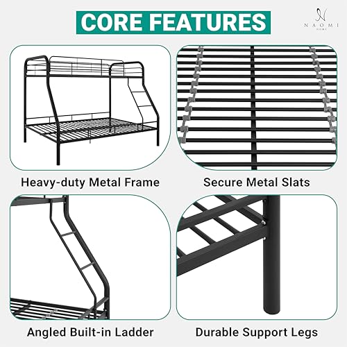 Naomi Home 63711A Hollywood Bunk Beds Twin Over Full Size, Heavy Duty Metal Bunk Bed thumb #4