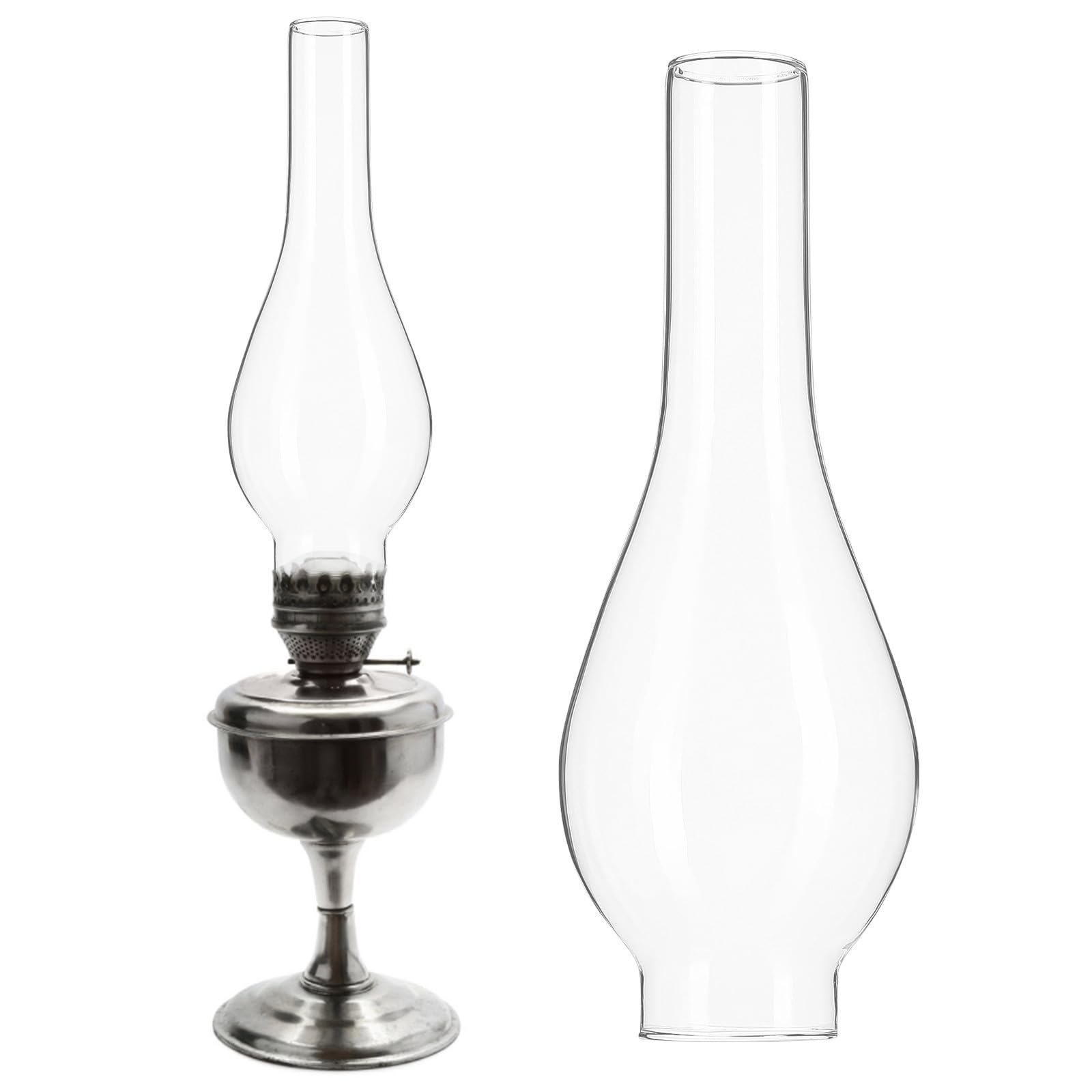 FUOYLOO Vintage Light Shade Oil Lamp Chimney 8.5x2.5x2.5inch Glass Enhanced Durability Excellent Light Transmission Classic Design for Homes and Restaurants