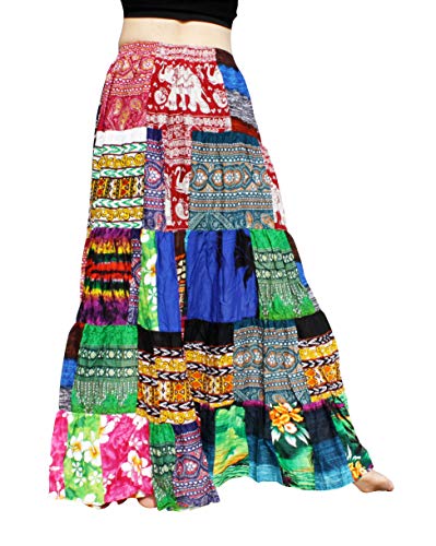 Full Funk Flowing Maxi Skirt Made of Patchwork Mixed Viscose Rayon Artworks4