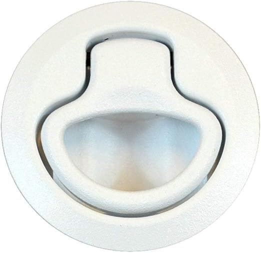 Southco Flush Pull Latch - Pull To Open - Non-Locking White Plastic