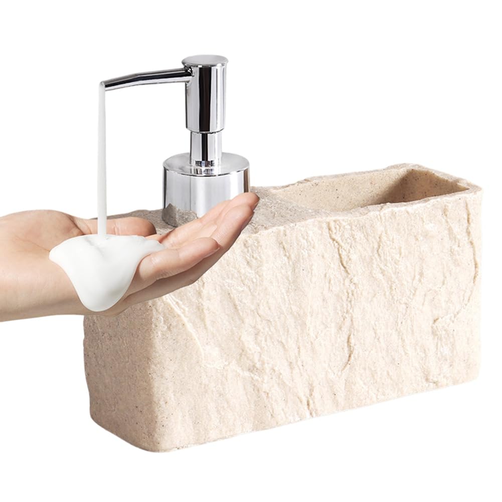 IJSDNVJNDX Soap Dispenser Kitchen Sink and Bathroom Soap Dispenser Imitation Rock Liquid Hand and Dish Soap Dispenser