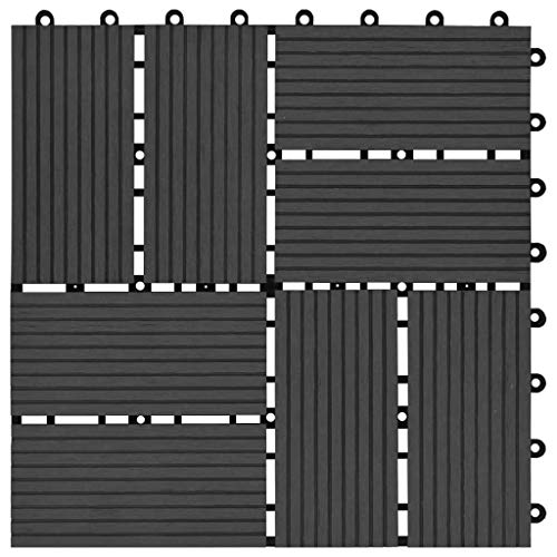 Lechnical WPC Plafondtegels, 11 stuks, 30 x 30 cm, 1 m², zwart, A, tegels voor plafond, WPC-tuintegels, tegels voor buiten, tegels - Image 7