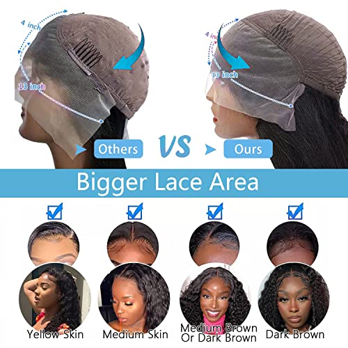 Eliauk Curly Lace Front Wig Human Hair 13X4 Deep Wave Lace Front Wigs Human Hair 180% Density Hd Lace Front Wigs Human Hair Pre Plucked With Baby Hair Human Hair Lace Front Wigs For Women(Black Color) (20, Black Color) #TOP5