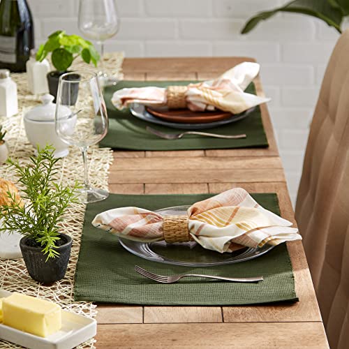 image for DII Basic Everyday Ribbed Tabletop 100% Cotton, Placemat Set, 13x19, D