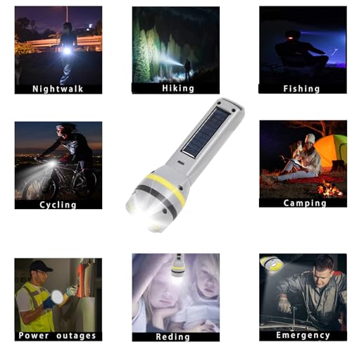 image for Hilngav Solar/USB-C Rechargeable High Lumens LED Flashlight, 4 Modes F