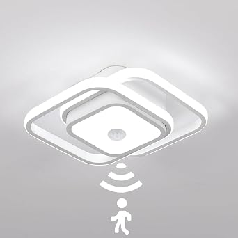 12.6Inch Motion Sensor LED Ceiling Light Indoor, 36W 6000K Mount Motion Activated Light Fixture Modern Flush Mount White Ceiling lamp for Closet Laundry Bathroom Hallway Stair Porch Basement.