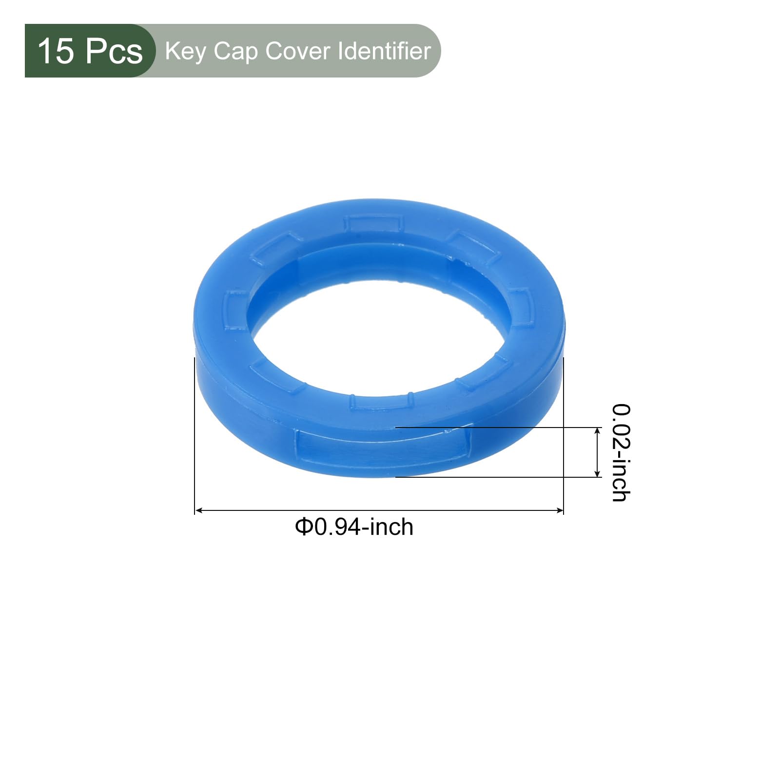 YOKIVE 15 Pcs Key Cap Cover Identifier, Silicone Round Key Identifier Tags Protecting from Dirty, Great for House Keys (Blue, 0.9-Inch) - Image 2