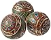 Design Toscano Peacock Feathered Orbs Decorative Accent Balls, 3 Inch, Set of Three, Full Color