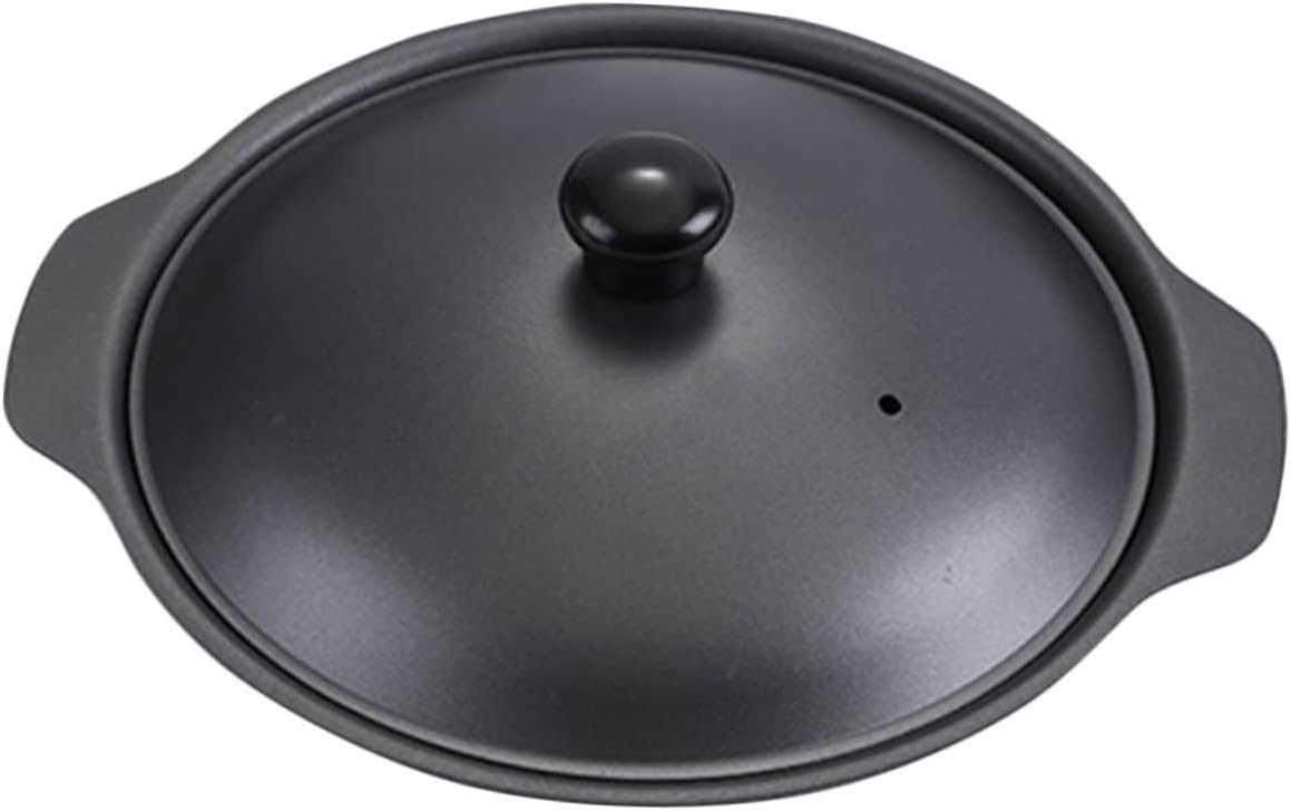 Iron Casserole Pot with Handle and Lid Burn Resistant Non Stick Stew Pot for Household Kitchen Cookware High Temperature Resistant Iron Cookware for Soup and Casserole Recipes