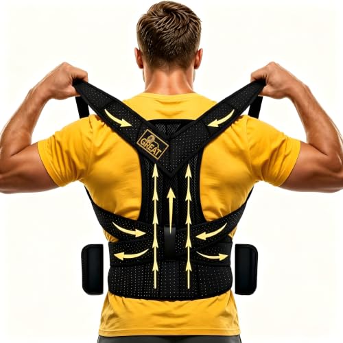 LifeLove Adjustable Posture Support Brace for Upper Back & Shoulders