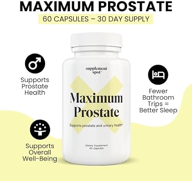 Maximum Prostate Supplements for Men 600 mg Beta Sitosterol & 100 mg DIM Per Serving Mens Health Supplements for Urinary Support & Bladder Control (60 Caps)