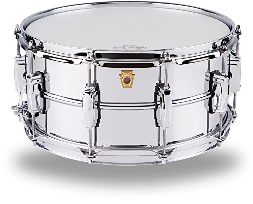 Ludwig LM402 Tambour caisse claire en aluminium chromé avec cosses impériales et passoire Supra-Phonic 6,5 x 35,6 cm - Les Beatles, Paul McCartney, John Lennon, RIngo Starr, George Harrison Ludwig LM402 Tambour caisse claire en aluminium chromé avec cosses impériales et passoire Supra-Phonic 6,5 x 35,6 cm