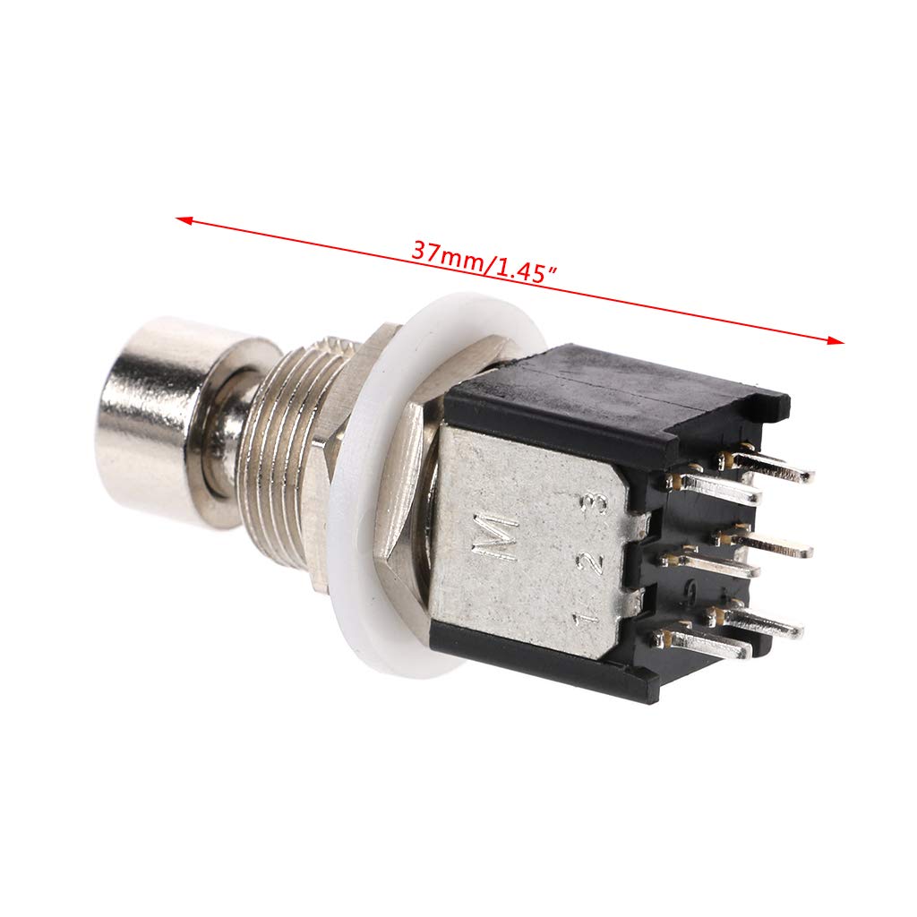 Pédale D'effets Guitare DPDT Momentané - Boîtier Métal/plastique, 6 Broches - Pour Circuit Effets, Switch Pied - 8