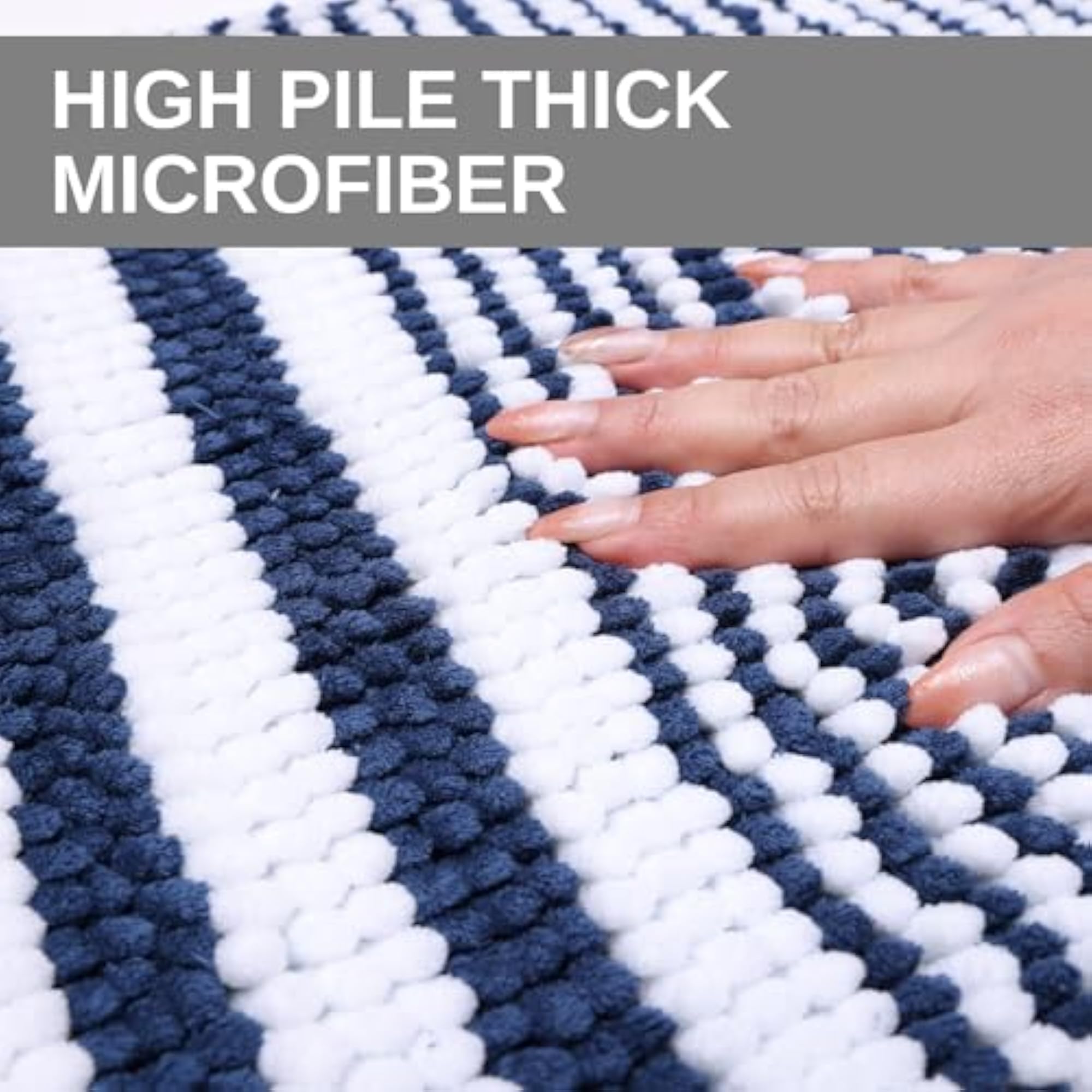 Chennile-Multicolour Super Soft Premium Polyester Non Slip Anti Skid Mat