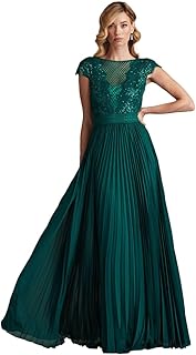 Surette Sequin Embroidered & Pleated Chiffon Gown-BAMBO-6 Green - Buy now