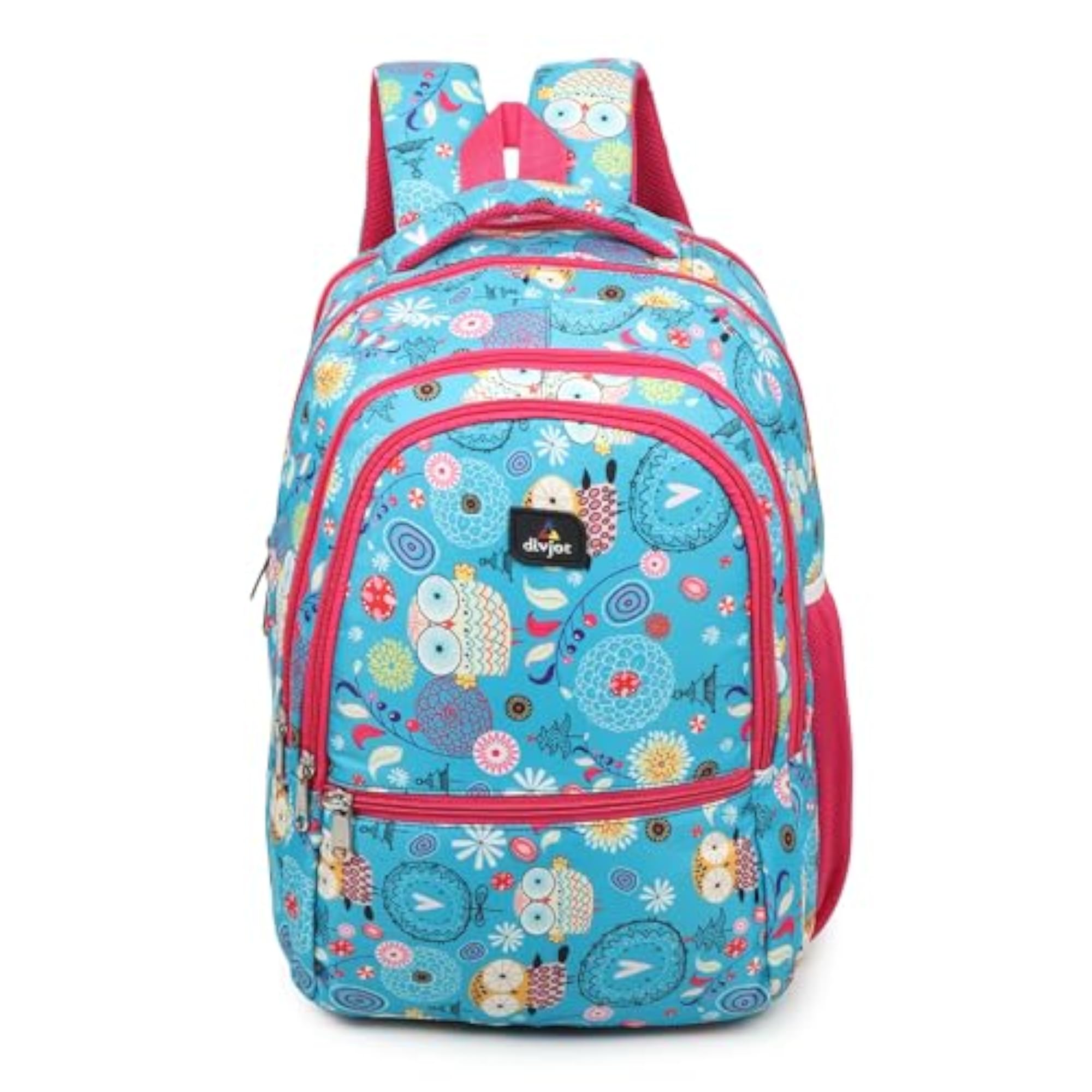 Sky Blue Printed School Bag with 3 Compartments