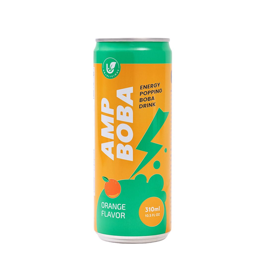 Hojalicious Bebida tipo shot com taurina, sabor laranja, conjunto com 4 unidades