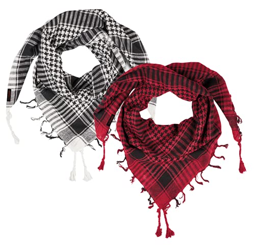 Lovarzi Set Of 2 Red White Desert Scarf - Balaclava Bufanda Bandana Scarf For Men Reds For Christmas Holiday Festival Giving Presents For Mom Dad #TOP5