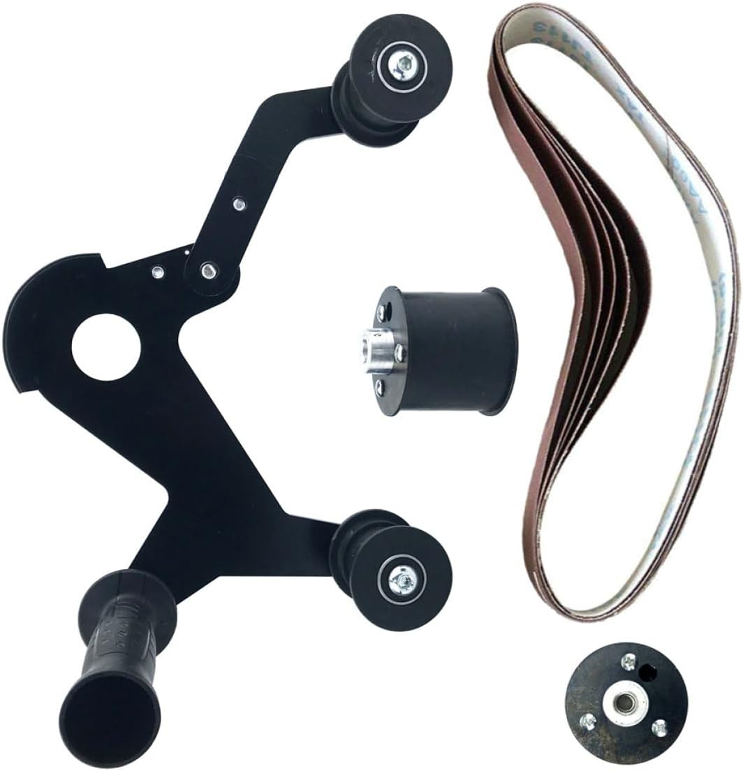 Portable Mini Belt Sander Polishing Attachment Cordless Handheld Sander Tool with Stainless Steel Grinding for Rust Removal and Woodworking