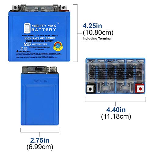 image for Mighty Max Battery YTX5L-BSGEL -12 Volt 4 AH, GEL Type, 80 CCA, Rechar