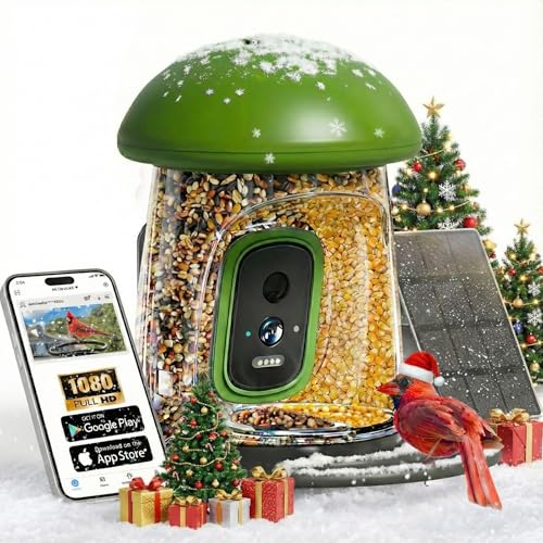 LONA Smart Bird Feeder with Camera - 2.5K Dual Lens, Solar Powered, Upgraded Dual Food Inlet, Lifetime AI Identify 10000+ Bird Species, Night Vision & Auto Capture, Gift for Bird Lovers