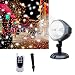 Projector Light [Wide Coverage Version] White Led Snowflake Auto Moving Indoor Outdoor Christmas Light Projector, Snow-fall Light Show with Remote Rotating Projection Light Party Decoration