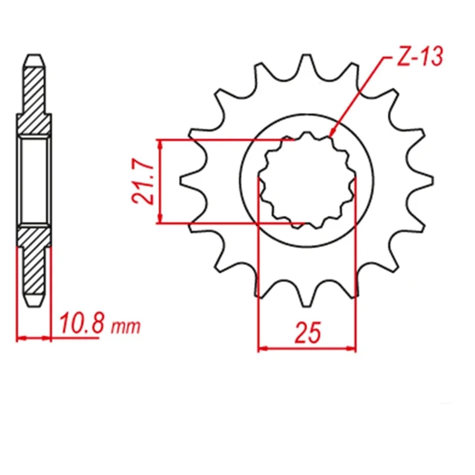 Accesorios para piñones para Yamaha YZF-R6 YFZ R6 2006-2020 TDM850 TDM 850 TRX860 TRX 1996-1998 Piñón Delantero De Acero CNC para Motocicleta, Cadena Paso 525, 16T / 17T | 17T