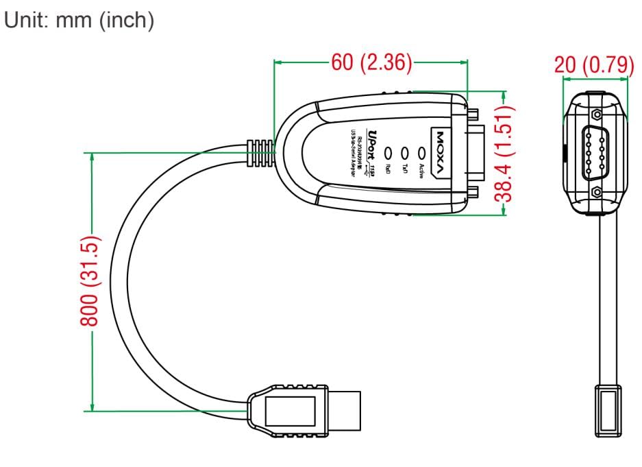 Moxa Uport 1110 Convertisseur USB vers RS232