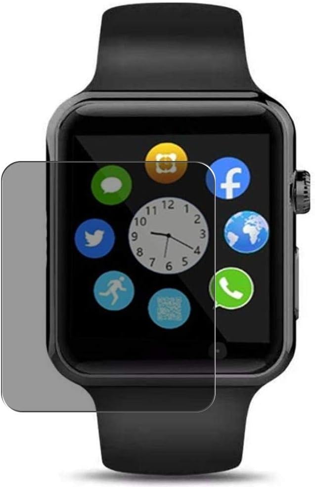 Synvy Privacy Screen Protector Film, compatible with Junwei 1.54"" smartwatch Anti Spy Guard Sticker [ Not Tempered Glass Protectors ], Black