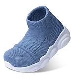SEBELLST Baby Boy Girl Sneakers Toddler Infant First Walking Shoes Non-Skid Indoor Baby Sneakers Soft Sole Non Slip Cotton Mesh Breathable Lightweight Baby Shoes (Blue, 12-18 Months)
