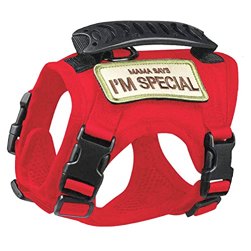 S.Lux Arnés Perro Pequeño , Arnés para Perro Ajustable Pet Harness Anti Escape Mascotas Chaleco (Rojo) Cover