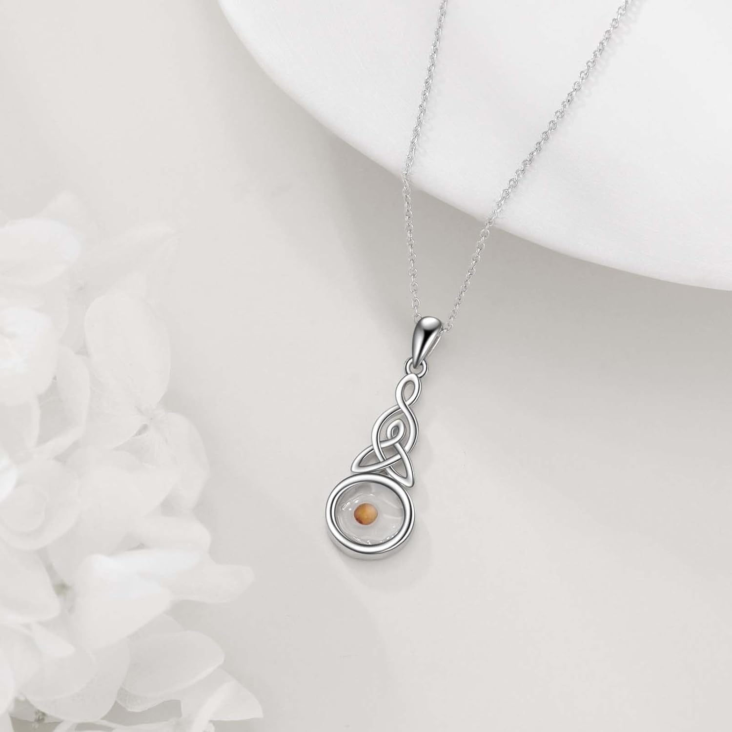Mustard Seed Necklace Sterling Silver Celtic Infinity Pendant Faith Jewelry Religious Gifts for Women Men - Image 4