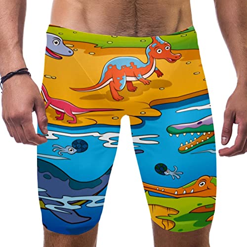 Traje de baño para hombre de secado rápido y diseño de dinosaurios para entrenamiento cómodo