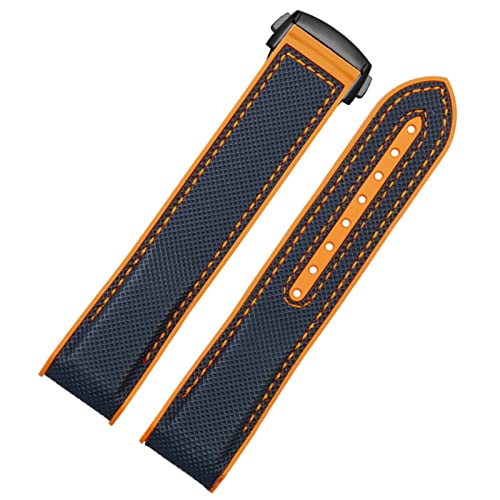 Bracelet montre noir 20mm en nylon balistique et silicone de qualité