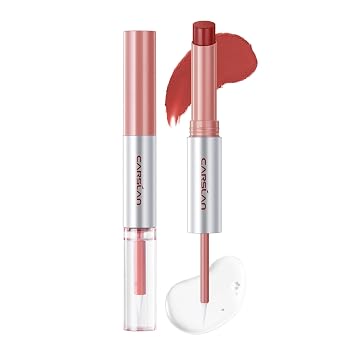 Dual-Ended Matte Lipstick with Clear Gloss, Long-Lasting Lipstick for Women