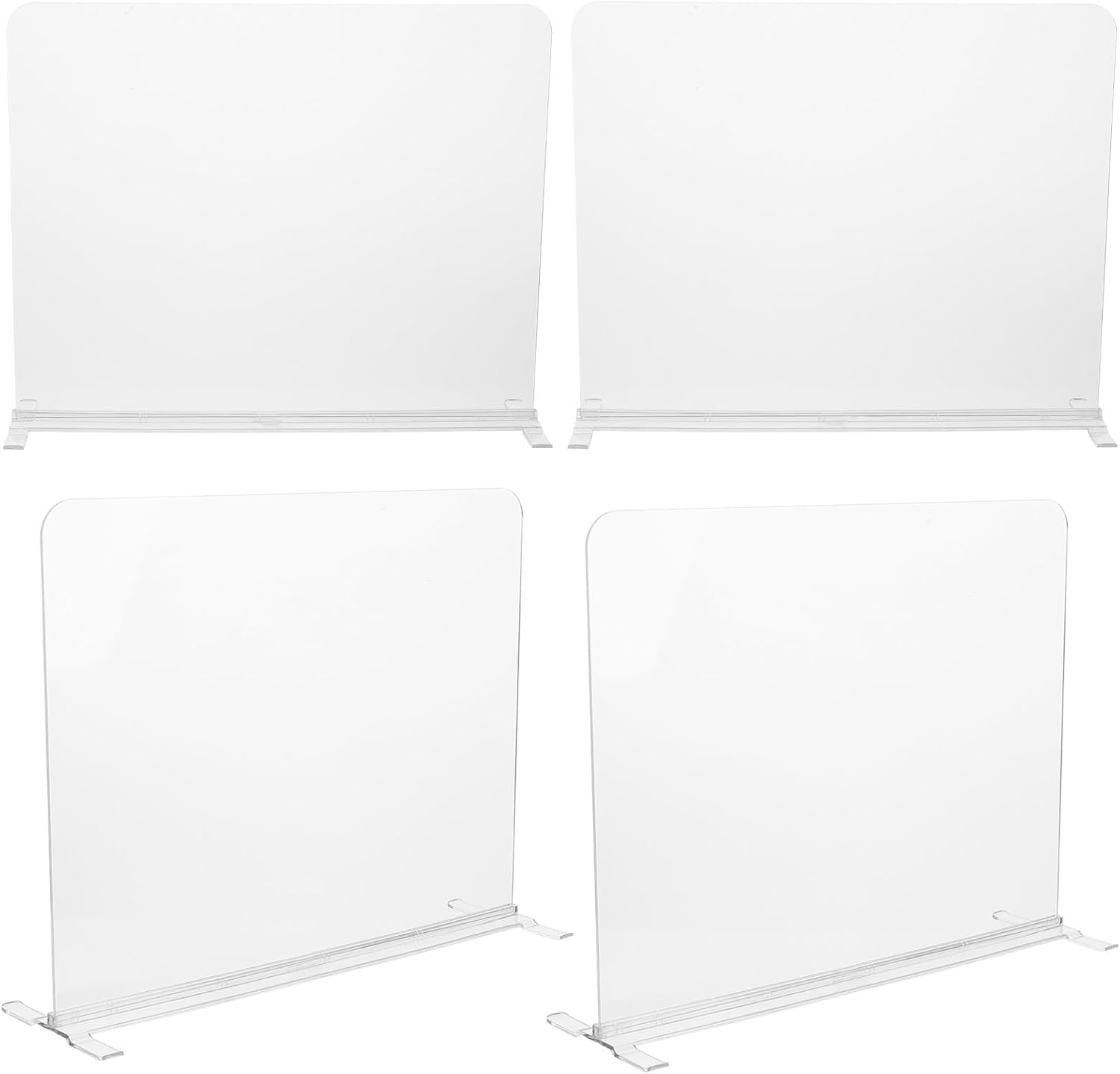 4pcs Acrylic Shelf Dividers Removable Cabinet and Closet Organizers for Retail Shelving and Storage Bins, Sturdy Acrylic Dividers for Home and Office Shelves