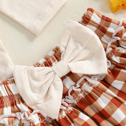 Newborn Baby Girl Thanksgiving Clothes My 1st Thanksgiving Long Sleeve Romper Tutu Skirt Leg Warmers Headband Set4