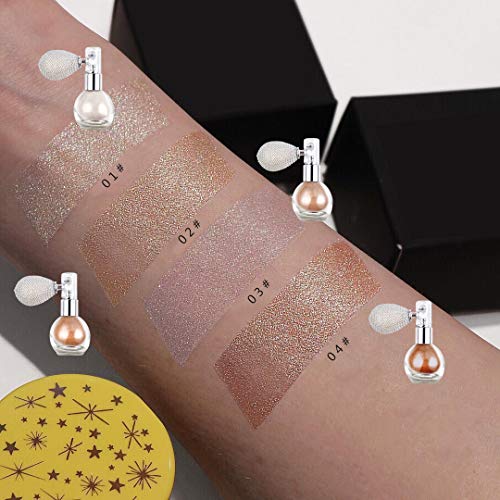 Gl-Turelifes Highlighter Loose Powder Spray Glitter Powder Spray Shimmer Sparkle Powder Makeup Spray For Hair Face Body Cosmetic (#4 Bronze) #TOP5