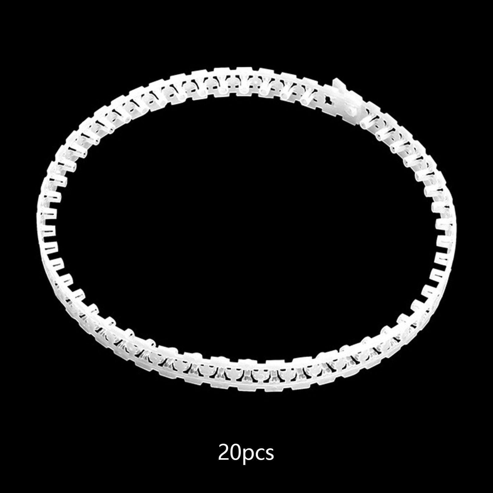 Gralara 20x Cintas de Cadena Vacías para Máquina de Atornillar – Adaptador de Alimentación Automática para Tornillos – Compatible con Paneles de Yeso, Madera y Techos，Blanco, 53 cm