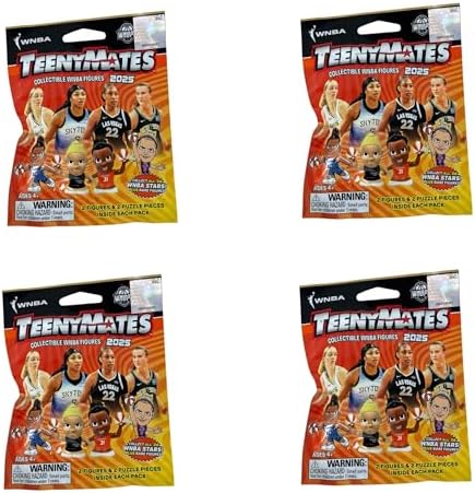 Teenymates Party Animal Women's NBA 2025 Figures, Team Colors, One Size Women's NBA 2025 4 Blind Pack Lot
