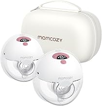 Momcozy M5 Portable Handsfree Electric Breast Pump, Baby Mouth Double Flange, 3 Modes & 9 Adjustable Levels, Comfort 24 mm (Red, 2 Pieces)