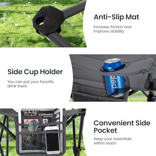 HIGH POINT SPORTS Campingstuhl Faltbar 2er Set bis 102kg, Campingsessel – Ansicht 5