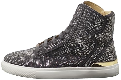 Image of Enzo Romeo Men's Fashion High Top Crystal Shimmer Rhinestone Blink Flat Sneakers Shoes