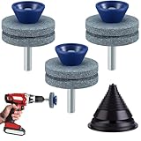 Calsoling 芝刈り機ブレードシャープナー スチールバッキング付き、ユニバーサルマルチシャープロータリー芝刈り機ブレードシャープナー バランサー付き パワーハンドドリル用、高温耐性と硬度