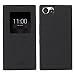 BlackBerry Keyone Window case,Feitenn PU Leather Flip Wallet Case with View Window Sleep Wake UP Stand Holder Magnetic Closure TPU Slim Leather Case for BlackBerry Keyone Mercury DTEK70 (Black)